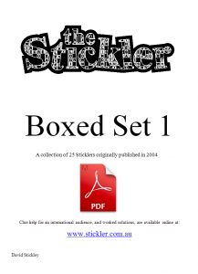Stickler Boxed Set 1 -<br />
PDF for one